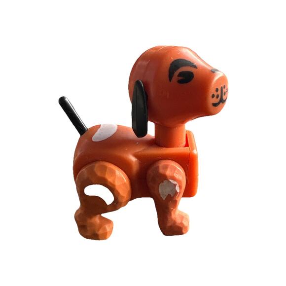 Vintage Plastic PUPPY DOG Brown Little People Replacement Figure Farm Set Others - Picture 1 of 6